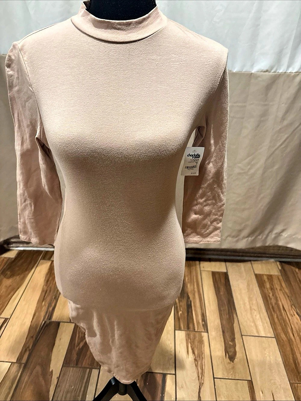 Charlotte Russe Long Sleeve Turtleneck Tunic in taupe.